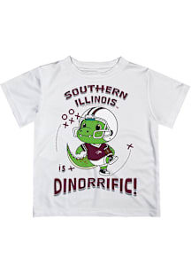 Vive La Fete Southern Illinois Salukis Toddler White Dino-Riffic Short Sleeve T-Shirt