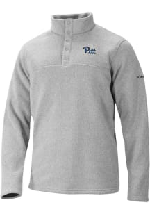 Mens Pitt Panthers Grey Columbia Alto Pass Half Snap Qtr Zip Pullover
