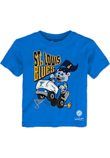 Louie  Mitchell and Ness St Louis Blues Toddler Light Blue Mascot Riding Zamboni Short Sleeve T-Sh..
