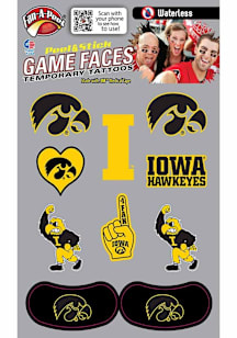 Iowa Hawkeyes Multi-Design Face Tattoo