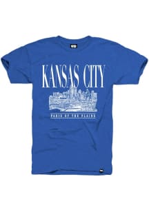 Kansas City Blue Oversized Skyline Short Sleeve Fashion T Shirt