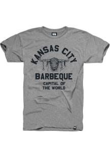 Kansas City Grey BBQ Capital Short Sleeve Fashion T Shirt