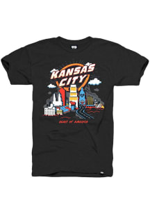 Kansas City Black Sunny Skyline Short Sleeve Fashion T Shirt