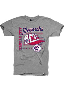 Kansas City Monarchs Grey Retro Hat Short Sleeve Fashion T Shirt
