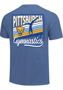 Pitt Panthers Blue Gymnastics Balance Beam Script Short Sleeve T Shirt