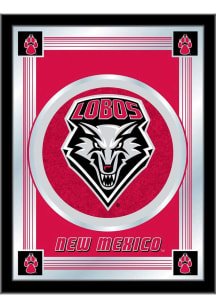 New Mexico Lobos Logo Hanging Back Bar Mirror