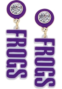 TCU Horned Frogs Resin Logo Womens Earrings