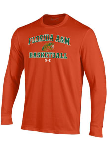 Under Armour Florida A&amp;M Rattlers Orange Basketball Performance Long Sleeve T Shirt