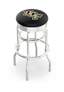 UCF Knights Double-Ring Swivel Chrome Pub Stool - Black