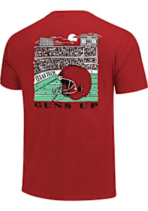 Texas Tech Red Raiders Red Stadium Helmet Short Sleeve T Shirt