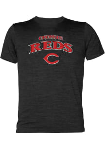 Cincinnati Reds Youth Black Arched Wordmark Short Sleeve T-Shirt