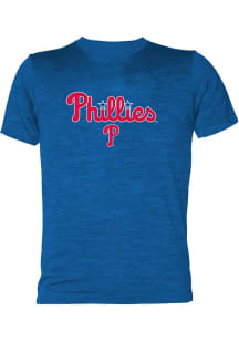 Philadelphia Phillies Youth Blue Arched Wordmark Short Sleeve T-Shirt