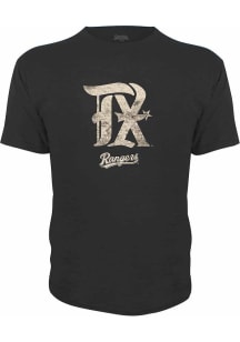 Texas Rangers Youth Black Distressed City Connect Short Sleeve Fashion T-Shirt