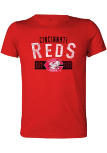 Cincinnati Reds Youth Red Coop Wordmark Short Sleeve Fashion T-Shirt