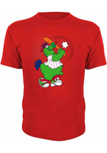 Phillie Phanatic  Dynasty Apparel Philadelphia Phillies Youth Red Swing Bat Short Sleeve T-Shirt