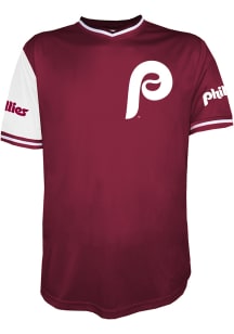 Philadelphia Phillies Youth Maroon Cooperstown Sublimated Jersey Short Sleeve T-Shirt