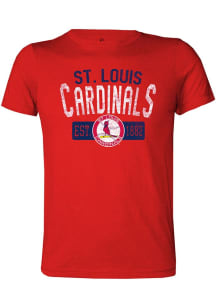 St Louis Cardinals Youth Red Coop Wordmark Short Sleeve Fashion T-Shirt