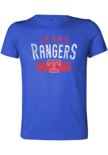 Texas Rangers Youth Blue Coop Wordmark Short Sleeve Fashion T-Shirt