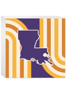 Louisiana 5x5 Block Retro Shape Sign