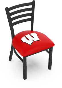 Black Wisconsin Badgers Stationary Black Wrinkle Finish Pub Stool