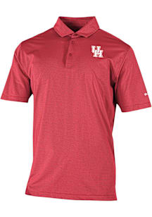 Columbia Houston Cougars Mens Red Heat Seal Double Hit Short Sleeve Polo