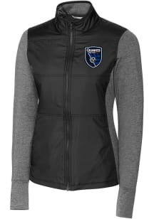 Cutter and Buck San Jose Earthquakes Womens Black Stealth Light Weight Jacket