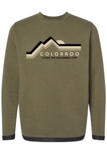Colorado Mens Green Colorado Life Long Sleeve Crew Sweatshirt