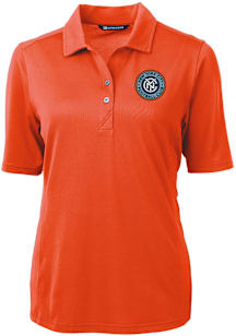 Cutter and Buck New York City FC Womens Orange Virtue Eco Pique Short Sleeve Polo Shirt
