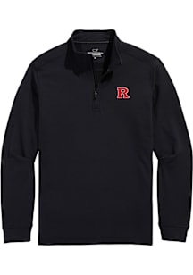Mens Rutgers Scarlet Knights Black Vineyard Vines Clubhouse Qtr Zip Pullover