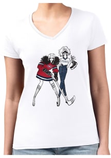 4Her Montreal Canadiens Womens White Hockey Girls Short Sleeve T-Shirt