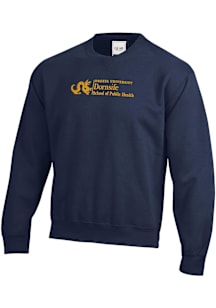 Mens Navy Blue Drexel Dragons Embroidered Crew Sweatshirt