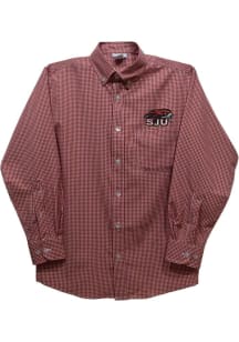 Vive La Fete Saint Josephs Hawks Baby Cardinal Gingham Long Sleeve Polo