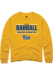 Elena Barrall Rally Mens Gold Pitt Panthers NIL Stacked Box Player Crew