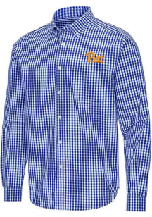 Mens Pitt Panthers Blue Antigua Ellis Long Sleeve Dress Shirt