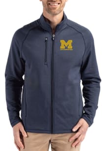 Mens Michigan Wolverines Blue Cutter and Buck Letterwinners M Club Pehastin Light Weight Jacket