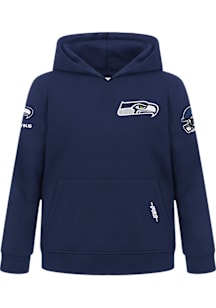 Pro Standard Seattle Seahawks Toddler Navy Blue Classic Chenille Long Sleeve Hooded Sweatshirt