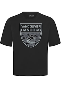 Levelwear Vancouver Canucks Black Signature Knit Buckler Short Sleeve Fashion T Shirt