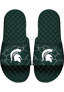 iSlide Primary 3 Pack Lifestyle Sock Michigan State Spartans Mens Slides - Green