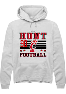 Jalen Hunt Cincinnati Bearcats Mens White Football NIL Striped Player Hood