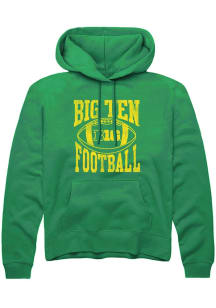 Mens Big Ten Kelly Green Rally Football Arch Hooded Sweatshirt