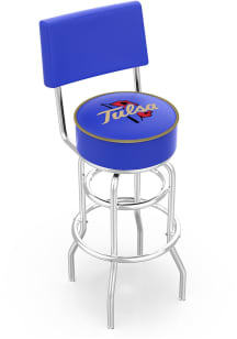 Black Tulsa Golden Hurricane Double-Ring Swivel with Back Pub Stool