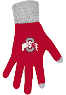 Knit Ohio State Buckeyes Mens Gloves - Red