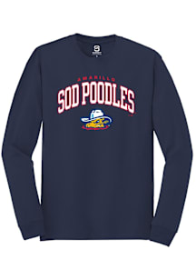 Summit Sportswear Amarillo Sod Poodles Navy Blue Arch Mascot Long Sleeve T Shirt