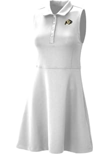 Columbia Colorado Buffaloes Womens White Heat Seal Match Short Sleeve Dress
