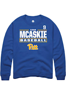 Aidan McAskie Rally Mens Blue Pitt Panthers NIL Stacked Box Player Crew