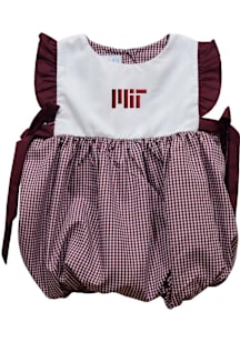 Vive La Fete MIT Engineers Baby Girls Red Gingham Bubble Short Sleeve Dress