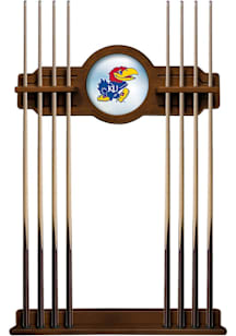 Kansas Jayhawks Solid Wood Cue Rack Pool Table
