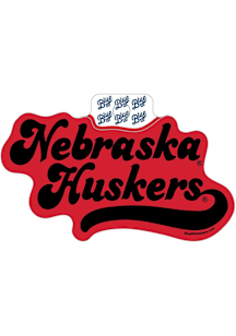 Red Nebraska Cornhuskers Screen Font Stickers
