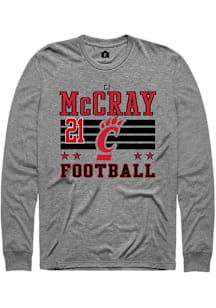 CJ McCray Cincinnati Bearcats Grey Football NIL Striped Long Sleeve Player T Shirt