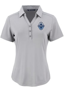 Cutter and Buck Vancouver Whitecaps FC Womens Grey Forge Eco Polo Short Sleeve Polo Shirt
